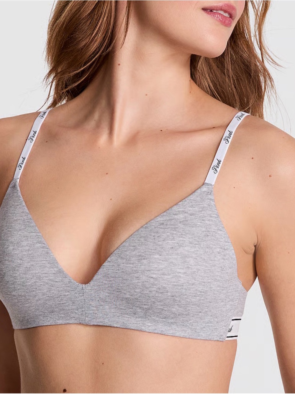 PINK Victoria's Secret Seamless Gray Triangle Bralette (padded)